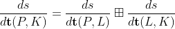 \frac{ds}{d\mathbf{t}(P,K)}=\frac{ds}{d\mathbf{t}(P,L)} \boxplus \frac{ds}{d\mathbf{t}(L,K)}